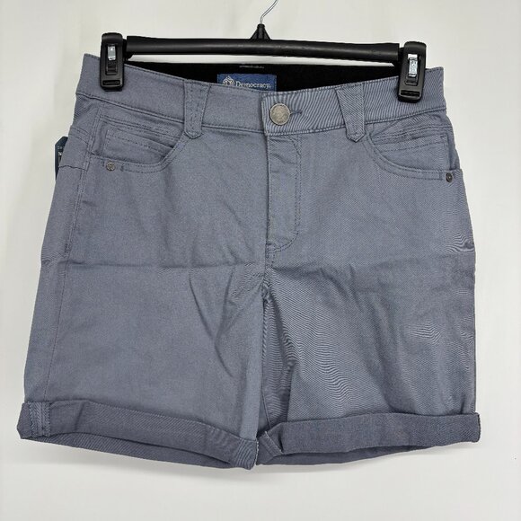 Democracy Women's "Ab"solution 7" Inseam Twill Colored Shorts Flint Size 8 NWT - Picture 2 of 6